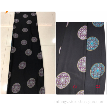 Breathable Formal Black Abaya Dubai Nida Printed Fabric